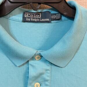 POLO RALPH LAUREN Aqua Light Teal Shirt 100% Cotton Mens XL Flesh Pony